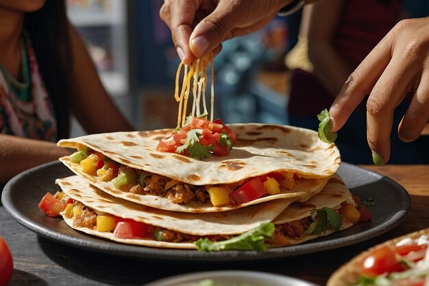 Quesadilla being enjoyed by a diver