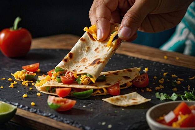 Quesadilla genoten door een duiker