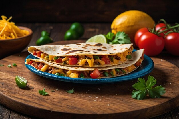 Photo quesadilla served in a takeout conta