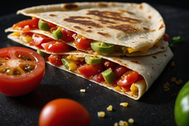 Quesadilla Slice with Diced Tomatoes