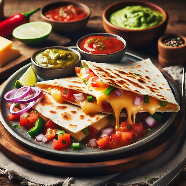 Фото quesadillas вкусный мексиканский кулинарный удовольствие мексиканская еда скачать на freepik