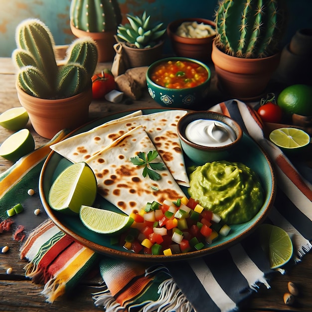 Фото quesadillas вкусный мексиканский кулинарный удовольствие мексиканская еда скачать на freepik
