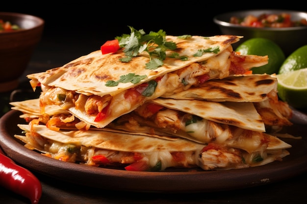 Foto grafica alimentare delle quesadilla