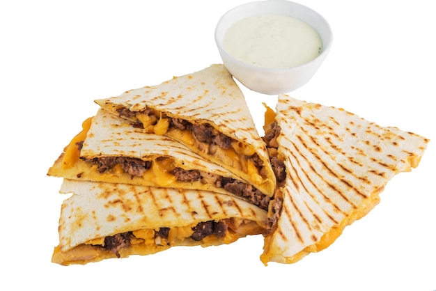 Quesadillas on a white background Isolated