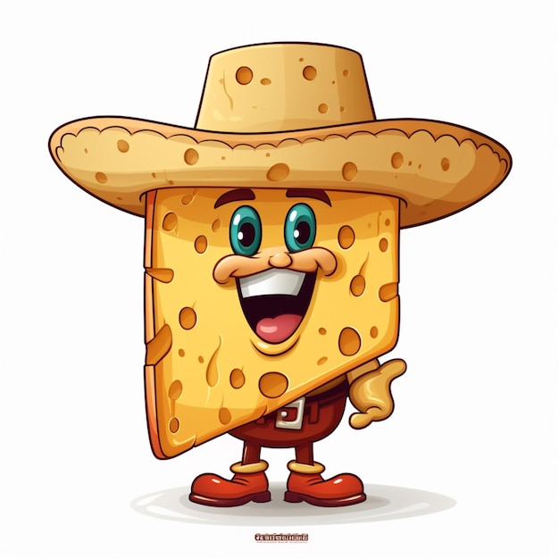 Queso 2d vector illustration cartoon in white background h