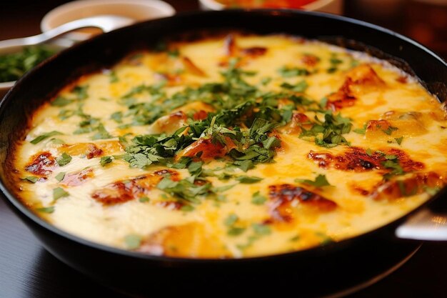 Queso Fundido met gesmolten kaas en chorizo