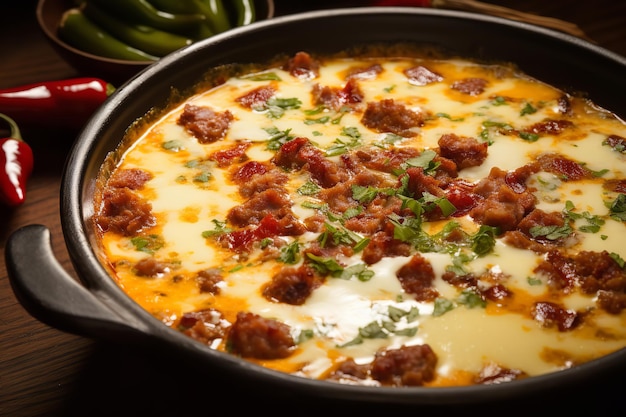 Queso Fundido with Chorizo Mexican Recipe