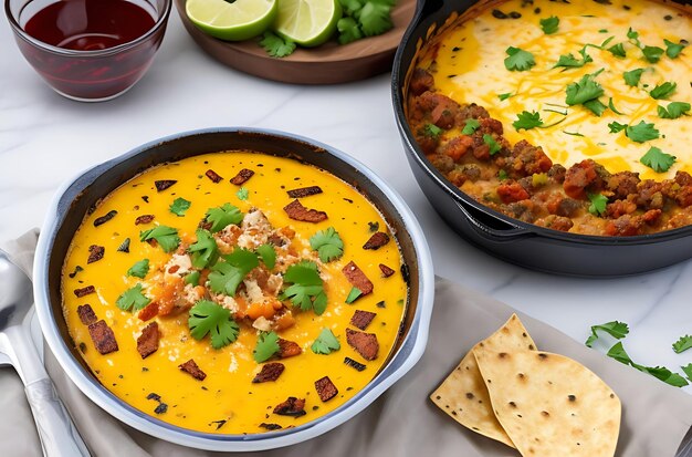 Queso fundido with chorizo