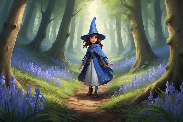 Quest for the Legendary Bluebell Grove Adventure Illustration