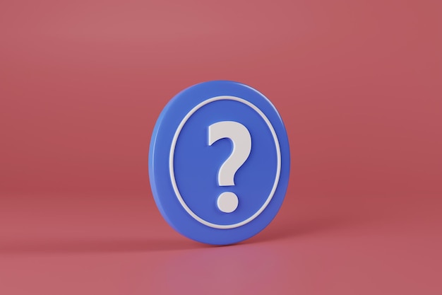 question in circle sign with 3d rendering design.