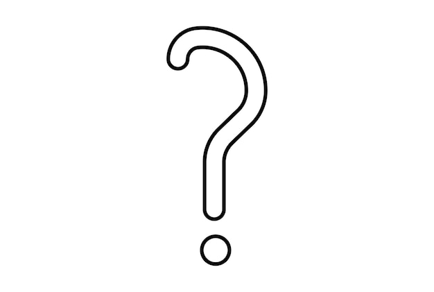 Question line icon black ask symbol sign art