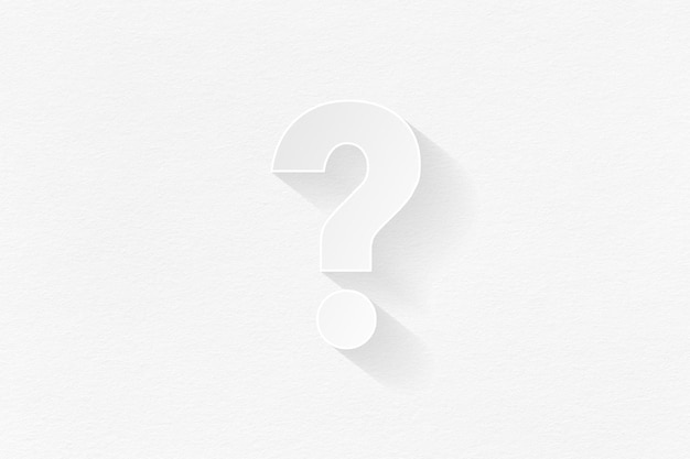 Question mark design with copy space on white background