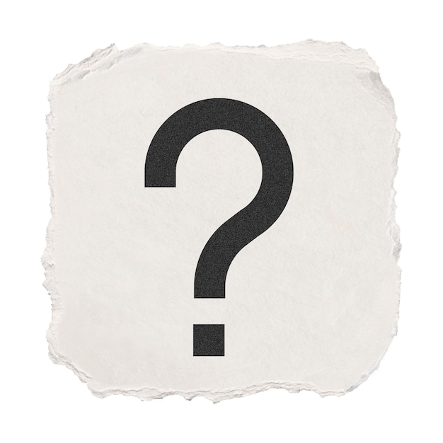 Question mark png icon sticker ripped paper design transparent background