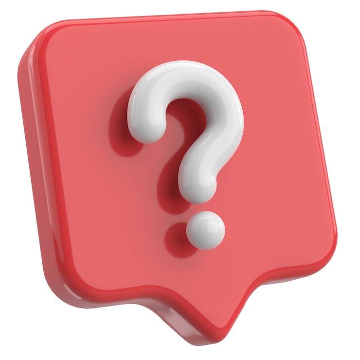 Photo question mark sign 3d illustration