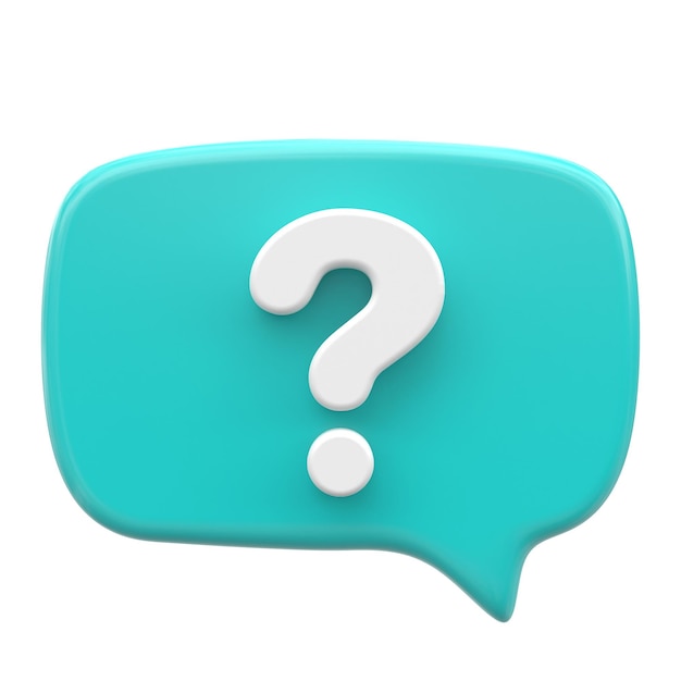 Question mark sign icon Live chat 3D icon