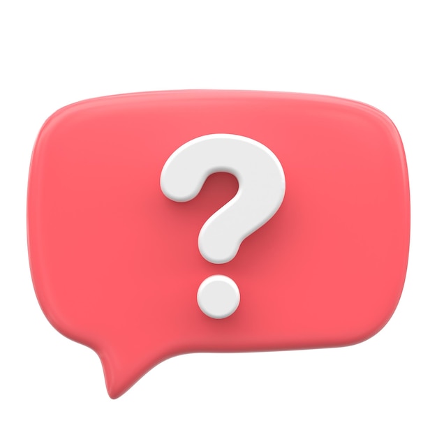 Photo question mark sign icon live chat 3d icon