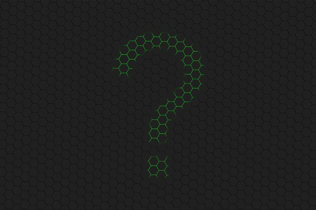 Photo question mark symbol question mark green hexagon