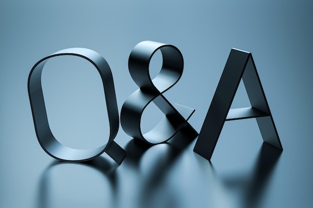 Questions and Answers QA Abbreviated question and answer concept 3D render