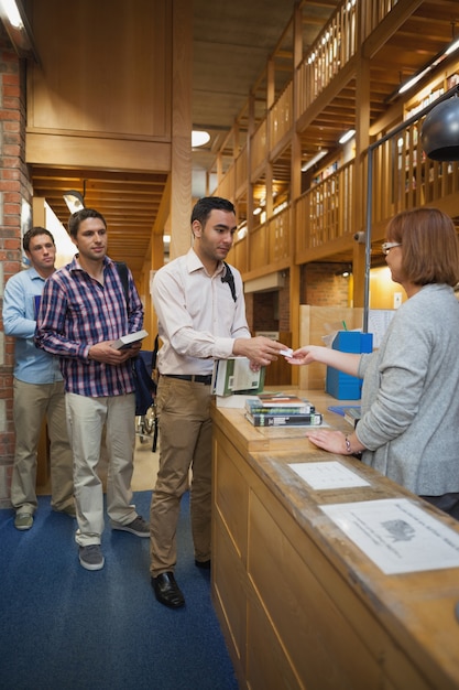 Queue at the library