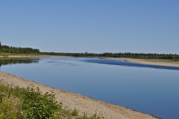 Quiet North river under the sun