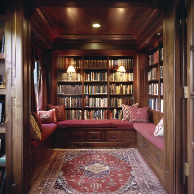 quiet office library with reading nooks
