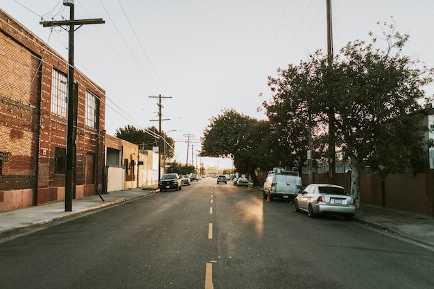 Quiet road in a neighborhood of Los Angeles