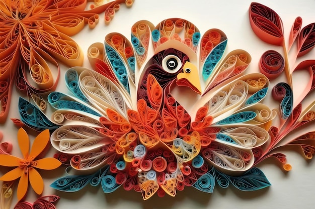 Quilled turkey a thanksgiving paper art extravaganza