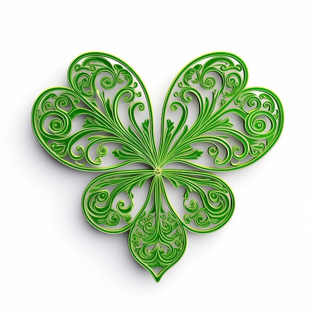 Quilling background with clover leaves St Patrick's Day banner in paper filigree technique