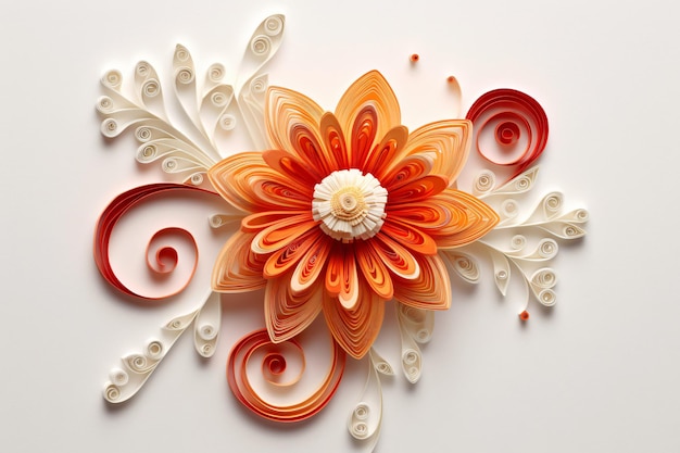 Foto quilling fiori arte ai generativa