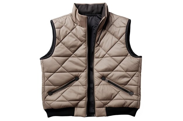 Photo quilted down vest isolated on white background