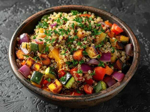 Foto quinoa en geroosterde groente salade