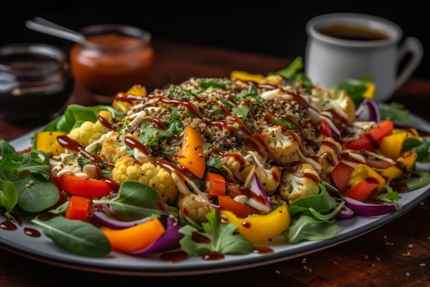 Quinoa en geroosterde groentesalade generatieve ai