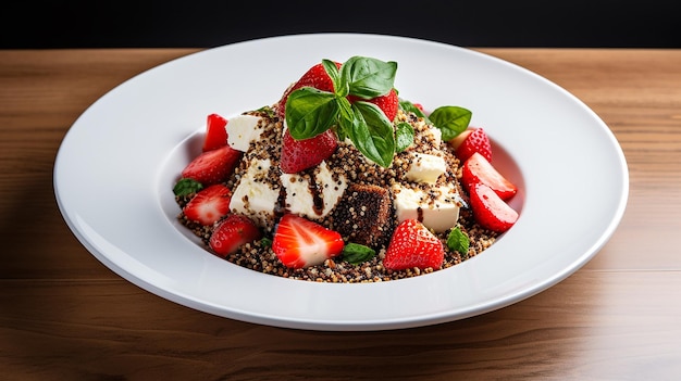 Quinoa Salad with Balkan Cheese and Strawberries