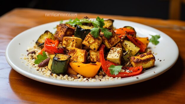 Quinoa tofu veggie bowl