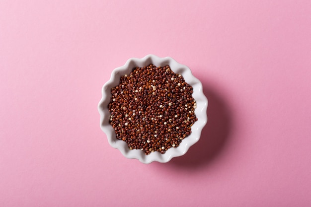 Quinoa in white bowls