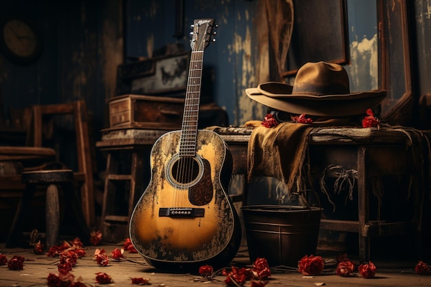 Photo quirky country music song background