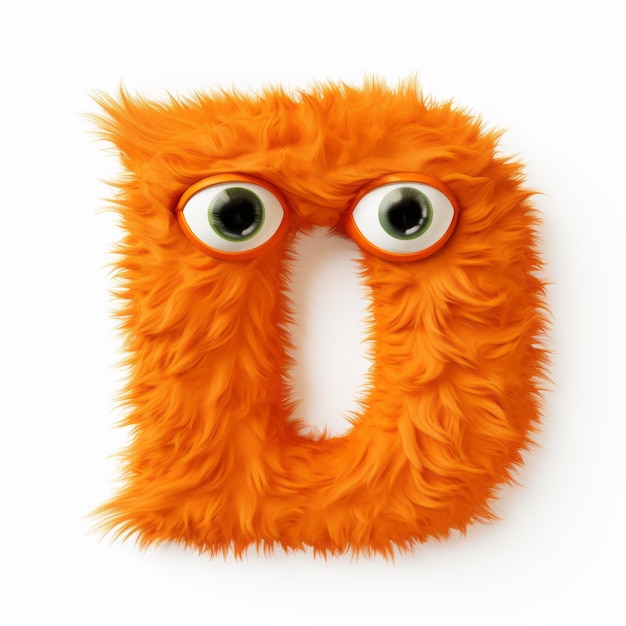 Foto quirky orange monster letter d un design creativo e giocoso