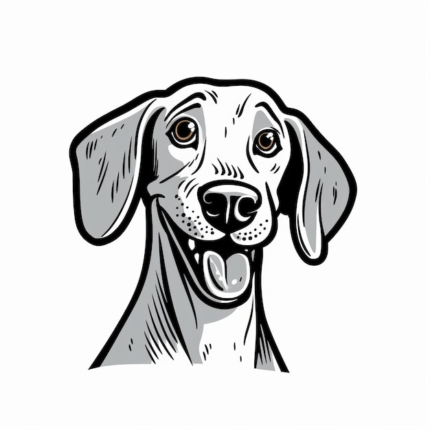 Quirky and Playful Weimaraner Doodle Art