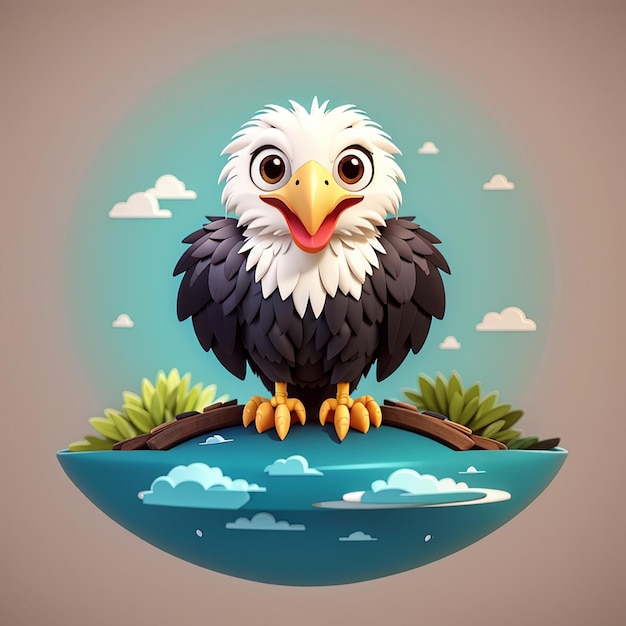 Quirky Vulture Bird Leuke cartoon vector illustratie