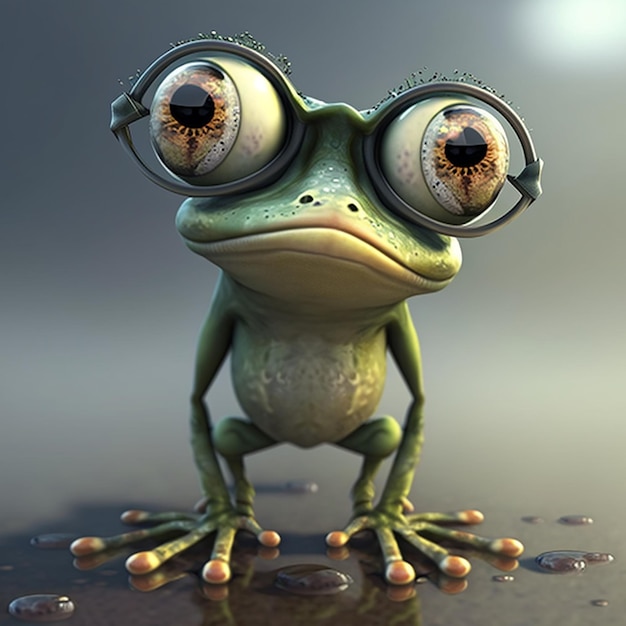 Quite cartoon frog character