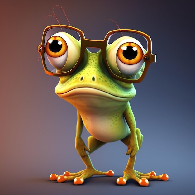 Quite cartoon frog character