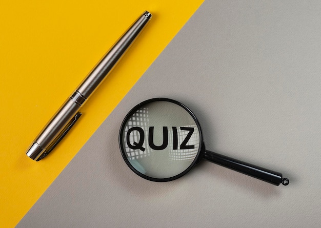 Quiz of quizwoord, inscriptie. test- en onderwijsconcept