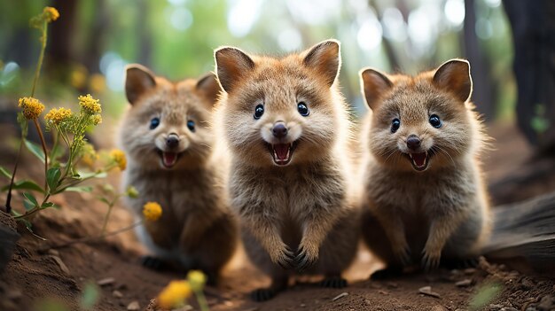 写真 友好的 な 笑顔 の クオッカ