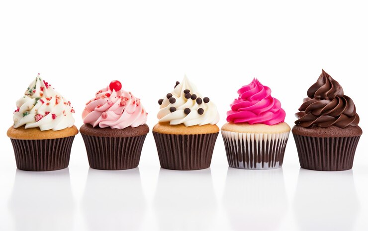 Photo quotdelectable elegance fancy cupcakes on a white background in hd 8kquot ai