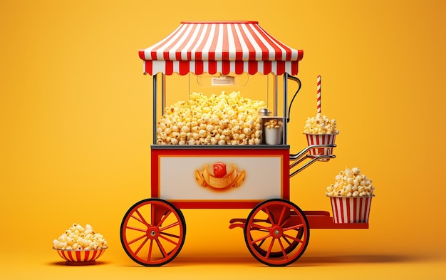 quotElectric Popcorn Cart Against a White BackgroundquotGenerative Ai