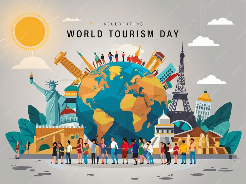 QuotExploring the World Celebrating Tourism Day 2024quot Premium AI