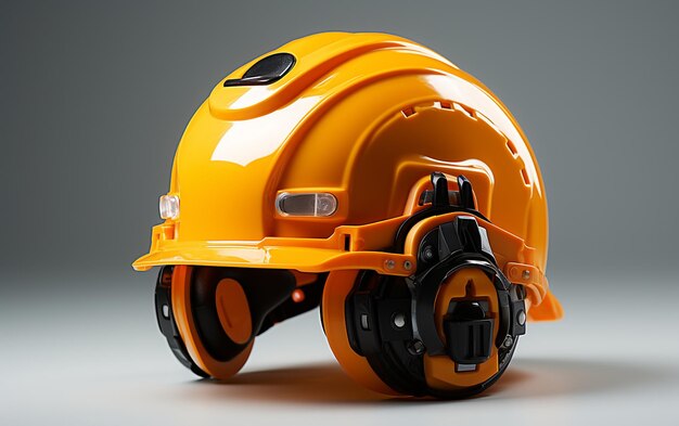 quotSafety Construction Helmet Composition on a White BackgroundquotGenerative AI