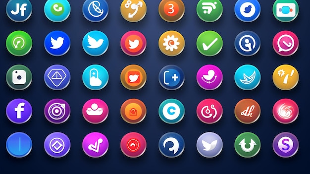 QuotSet van Social Media Icons Vector Symbols voor Sociale Netwerken