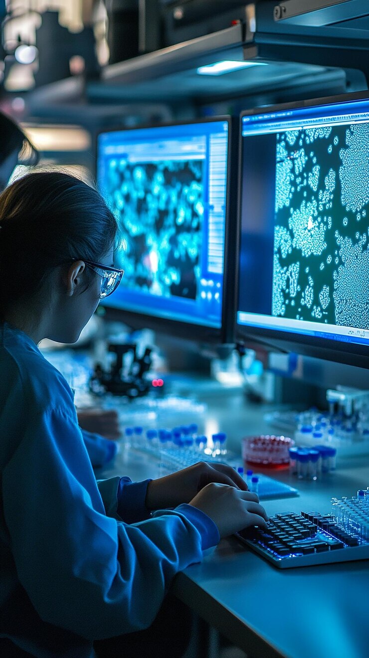 Photo quotstudents collaborating in a bioengineering lab on tissue researchquot
