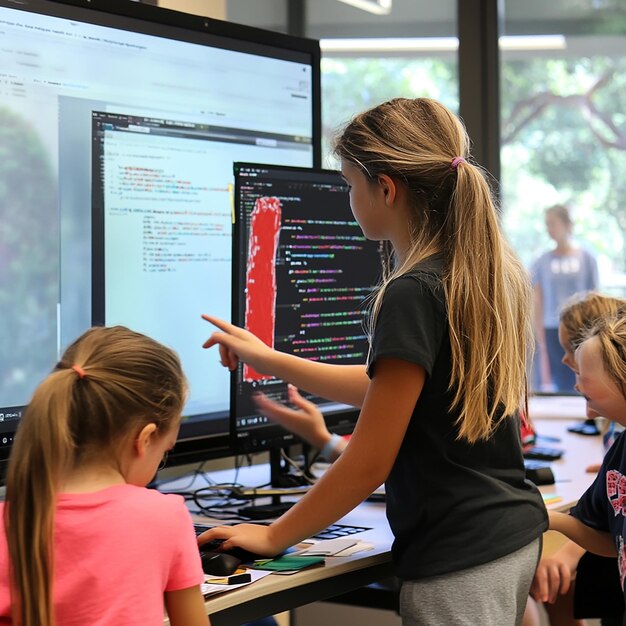 quotstudents engaged in an interactive coding workshopquot